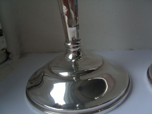 fig 3. Pair of Large Hallmarked Sterling Silver Candlesticks c1920