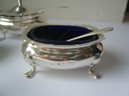 fig 3. Superb Edwardian Seven Piece Silver Cruet Set