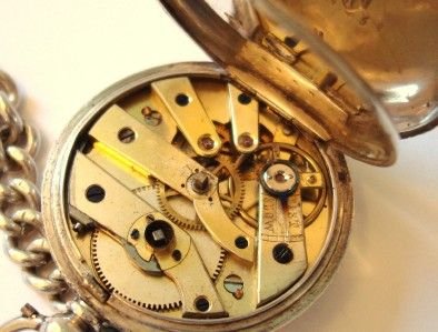 fig 3. Stunning Victorian Silver Pocket Watch With Silver Albert Chain