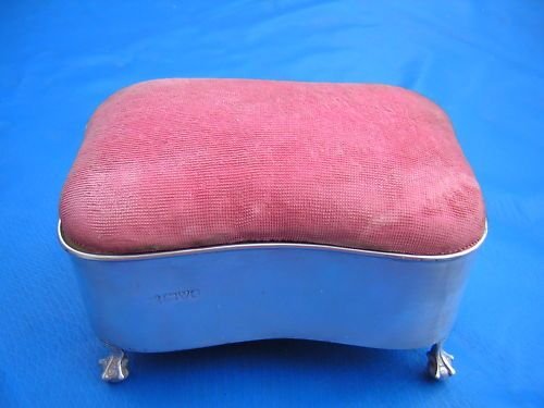 Large Edwardian Solid Silver Jewellry / Pin Cushion Box Chester