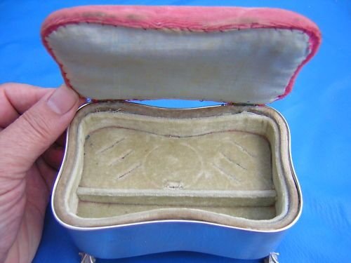 fig 1. Large Edwardian Solid Silver Jewellry / Pin Cushion Box Chester