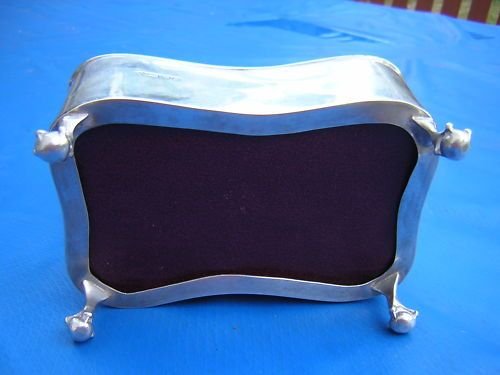 fig 2. Large Edwardian Solid Silver Jewellry / Pin Cushion Box Chester