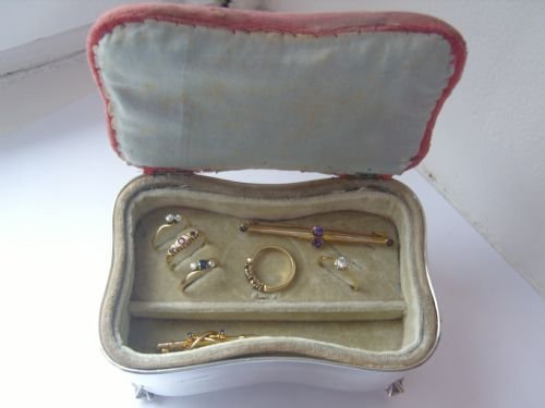 fig 3. Large Edwardian Solid Silver Jewellry / Pin Cushion Box Chester