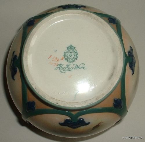 fig 2. ROYAL WORCESTER HADLEY WARE ROSE PAINTED JARDINIERE DATED 1905