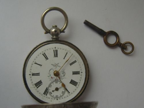 Lovely Swiss Silver Hallmarked Key Wound Ladies Pocket Watch