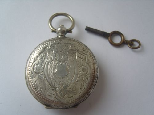fig 2. Lovely Swiss Silver Hallmarked Key Wound Ladies Pocket Watch