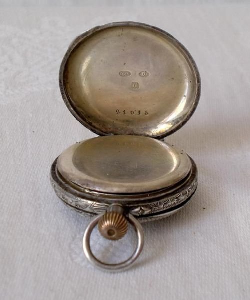 fig 3. Stunning Edwardian Ladies Silver Heart Shape Pocket Watch