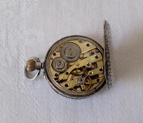 fig 4. Stunning Edwardian Ladies Silver Heart Shape Pocket Watch