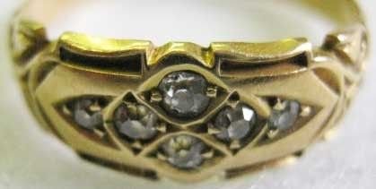 Stunning Victorian 18ct Gold & Six Diamond Ring Size P