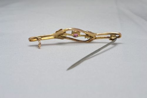 fig 2. ANTIQUE ART NOUVEAU 9CT SOLID GOLD & AMETHYST DAISY FLOWER BROOCH, CIRCA 1910