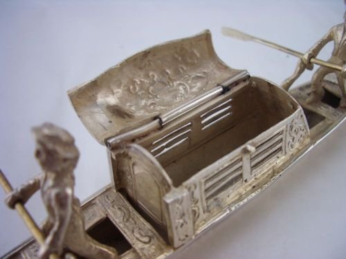 fig 1. Stunning Hallmarked Silver Venetian Gondola Chester Import