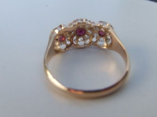 fig 2. Stunning Victorian 18ct Gold Diamond and Ruby Ring.