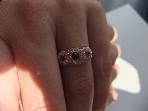 fig 3. Stunning Victorian 18ct Gold Diamond and Ruby Ring.