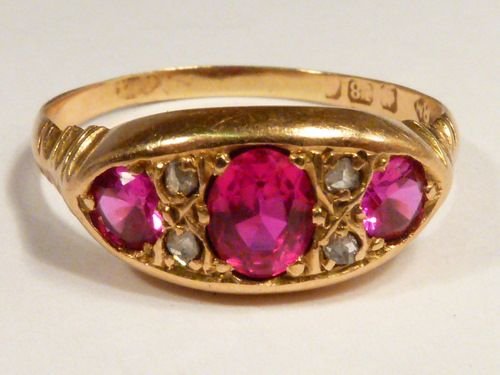 Lovely Edwardian 18ct Gold Ruby and Diamond Ring