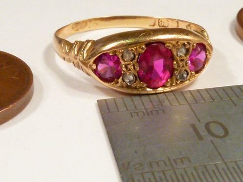 fig 4. Lovely Edwardian 18ct Gold Ruby and Diamond Ring