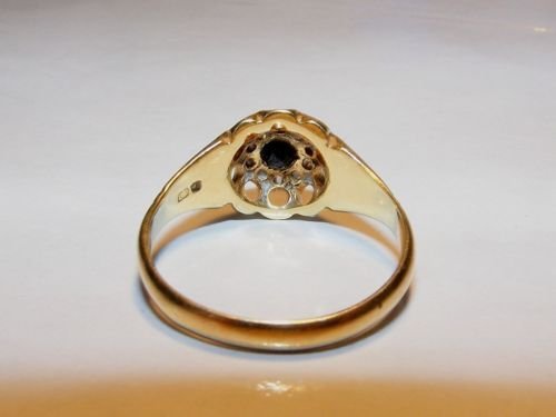 fig 3. Rare Early Victorian 18ct Gold Diamond and Sapphire Ring