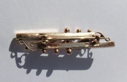 fig 2. Edwardian 9ct gold brooch hallmark Chester 1903 beaded rubies pearl antique