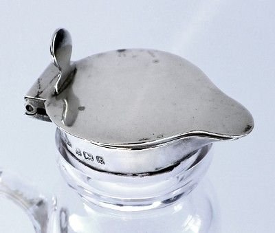 fig 1. ASPREY LONDON SILVER & Glass WHISKY JUG 1918