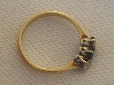 fig 2. STUNNING EDWARDIAN 18CT GOLD PLATINUM SQUARE EMERALD DIAMOND LADIES RING