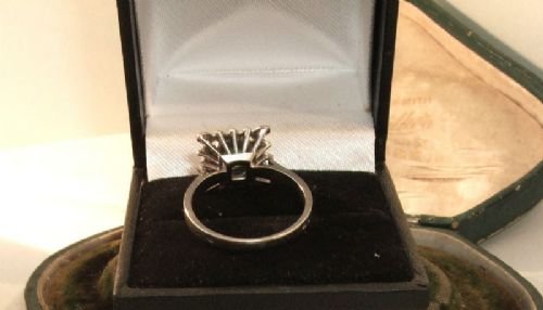 fig 3. Stunning Art Deco 18ct White Gold Diamond and Emerald Ring