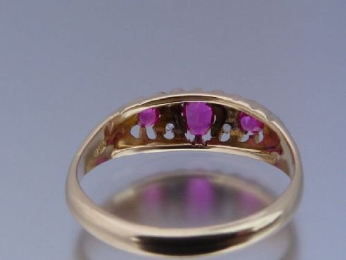 fig 1. Stunning Edwardian 18ct Gold Rubies and Diamonds Ring