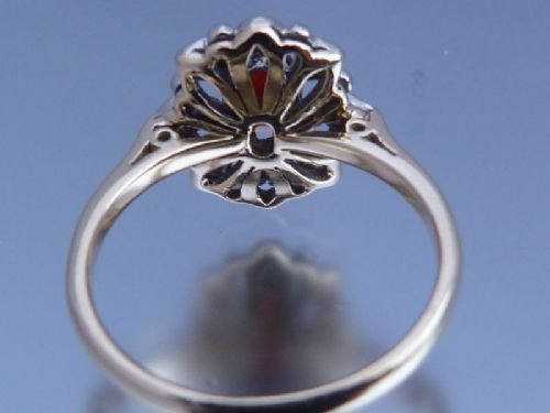 fig 1. Stunning Victorian 18ct Gold Garnet and Diamond Ring