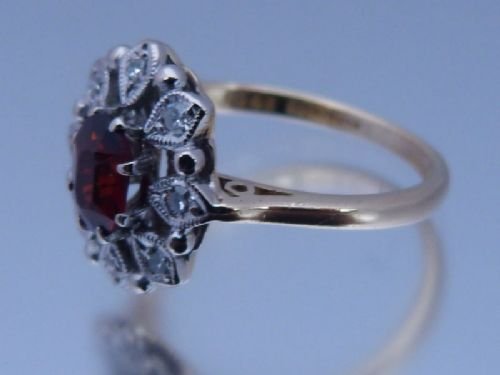 fig 2. Stunning Victorian 18ct Gold Garnet and Diamond Ring