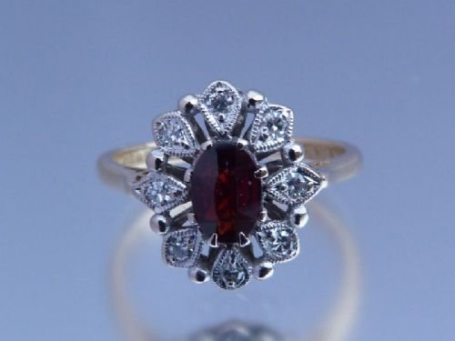 fig 3. Stunning Victorian 18ct Gold Garnet and Diamond Ring