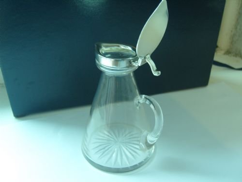 fig 3. LOVELY SILVER & GLASS WHISKY OR BRANDY JUG 1920