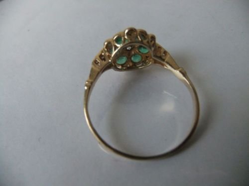 fig 2. Stunning Victorian 15ct gold Diamond & Emerald ring.