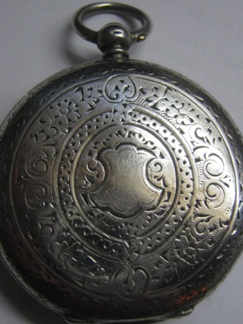 fig 1. STUNNING RARE SILVER FACED FINE STERLING SILVER KEYWOUND POCKET WATCH DATE 1833