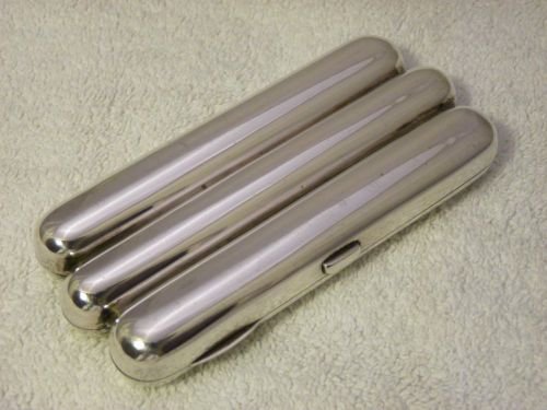 Rare Victorian 3 Section Silver Cigar Holder, 1895, 150g
