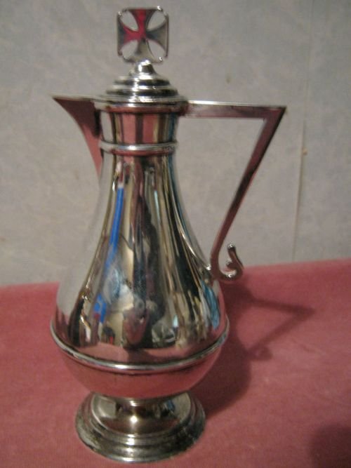 fig 1. Stunning rare Victorian Solid silver antique ecclesiastical wine jug hallmarked london1899