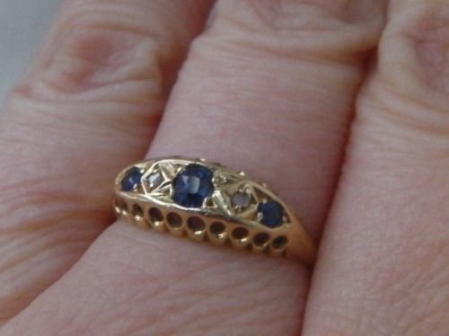 fig 2. Pretty Edwardian 18ct Gold Sapphire and Diamond Ring