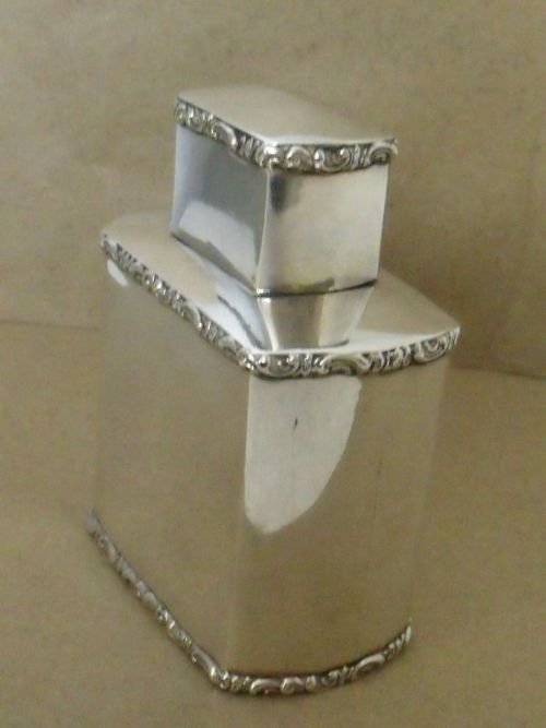 Edwardian Super Crisp Solid Silver Tea Caddy Dated 1907