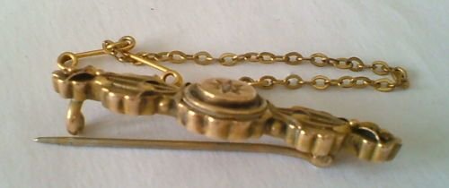 fig 2. RARE Beautiful Victorian Antique 18ct Gold & Diamond Set Bar Brooch