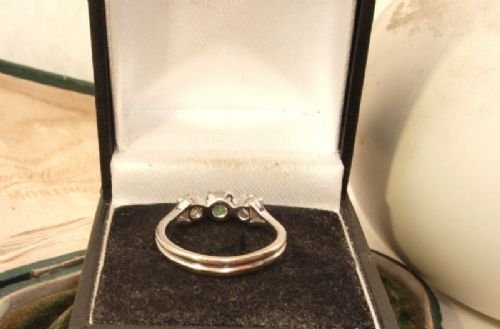 fig 3. Stunning Art Deco 18ct White Gold Emerald and Diamond Ring