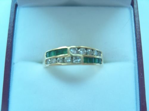 fig 1. Stunning Art Deco 18ct Gold Diamond and Emerald Ring