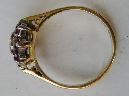 fig 3. Lovely Art Deco 18ct Gold Diamond and Ruby Ring