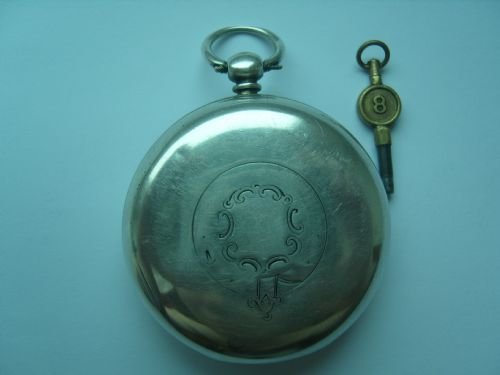fig 3. Superb Victorian Silver Fusee Pocket Watch Complete With Heavy Silver Albert Chain & Fob
