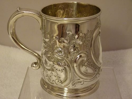 Rare Absolutely Stunning George L Fully Hallmarked Sterling Silver One Pint Mug