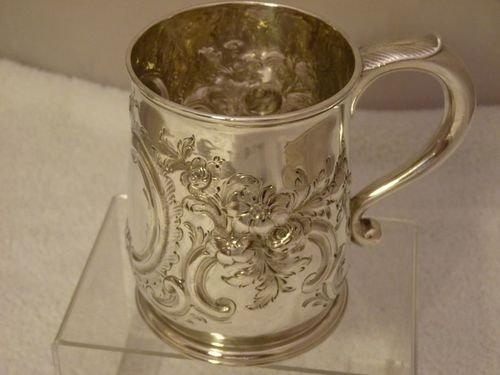 fig 1. Rare Absolutely Stunning George l Fully Hallmarked Sterling Silver One Pint Mug