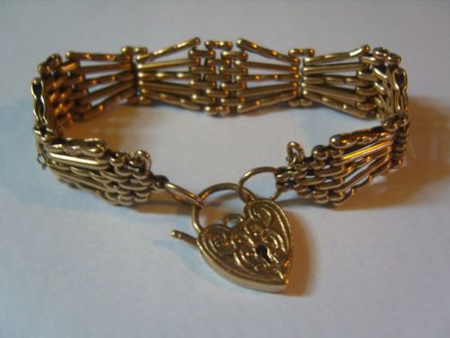Stunning Art Deco 9ct Gold Five Bar Gate Bracelet