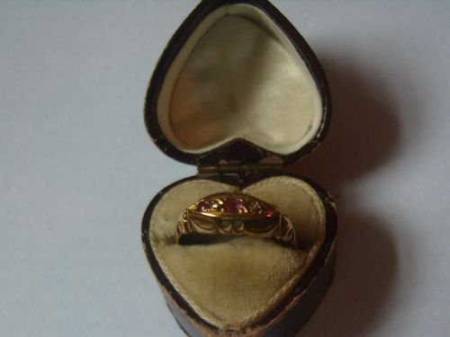 fig 1. Lovely Antique 18ct Gold Ruby and Diamond Ring