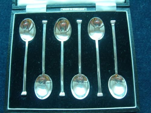 Boxed Set of Vintage Hallmarked Silver Coffee Spoons