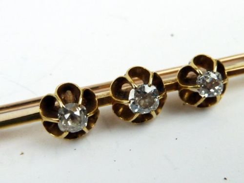 fig 1. Stunning Victorian 15ct Gold And Diamond Brooch 0.6ct diamonds