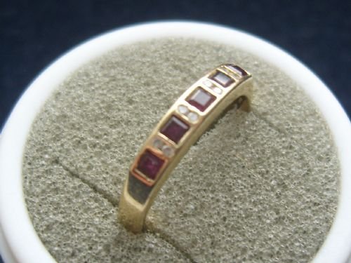 fig 1. Lovely Art Deco 14ct Gold Ruby and Diamond Ring