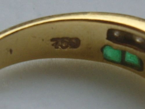 fig 3. Stunning Art Deco 18ct Gold Diamond and Emerald Ring