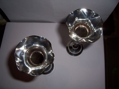 fig 2. Lovely Pair of Edwardian Silver Bud Vases