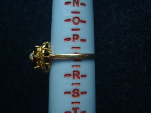 fig 3. Superb Vintage Garnet Cluster & Pearl Gold Ring